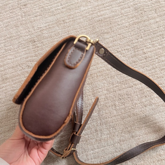 Portland Leather Metro Crossbody Bag- Mini Color: Grizzly - Picture 6 of 15